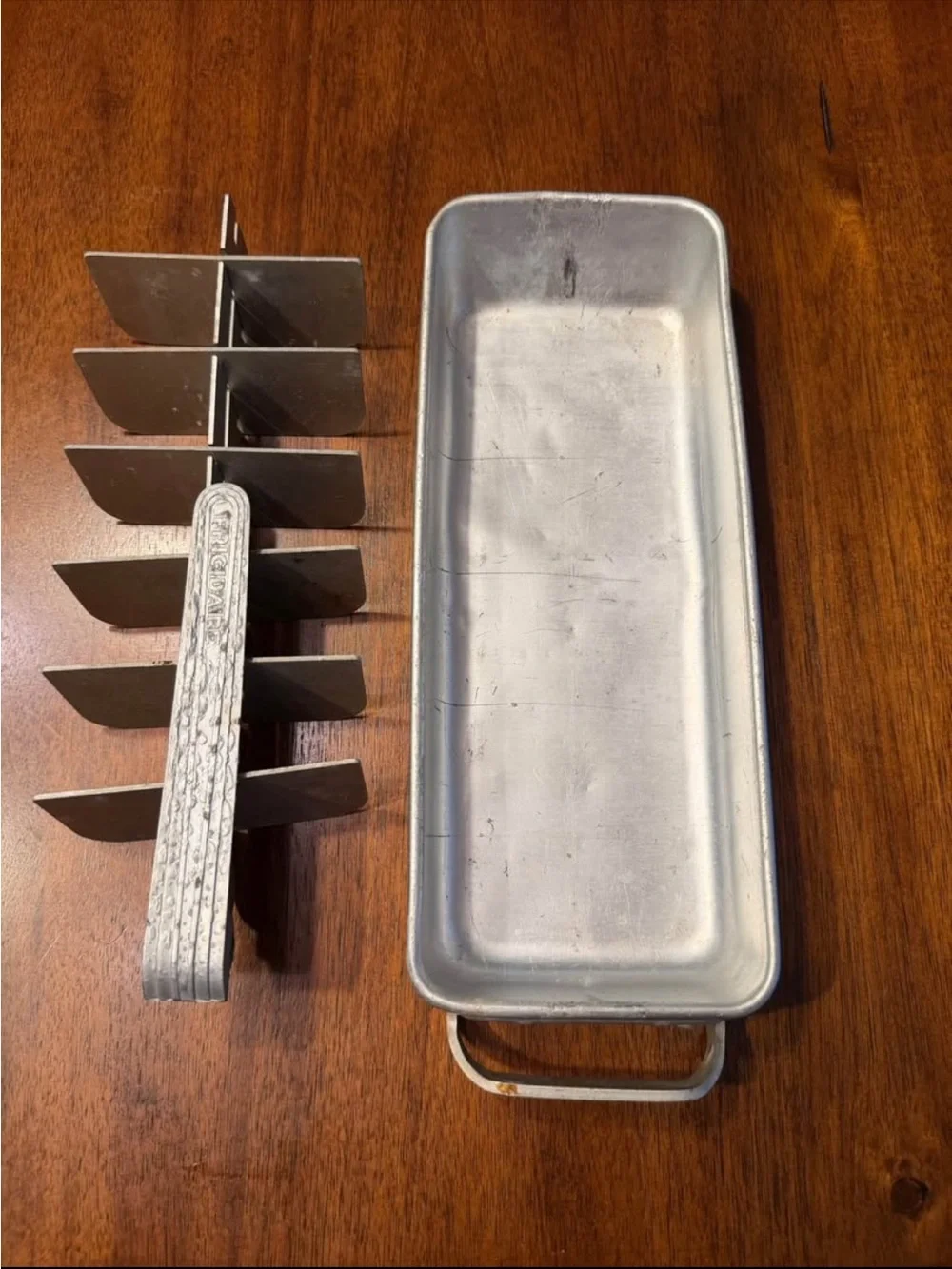 Vintage Frigidaire Aluminum Ice Cube Tray Lever Handle Retro Kitchen MCM
